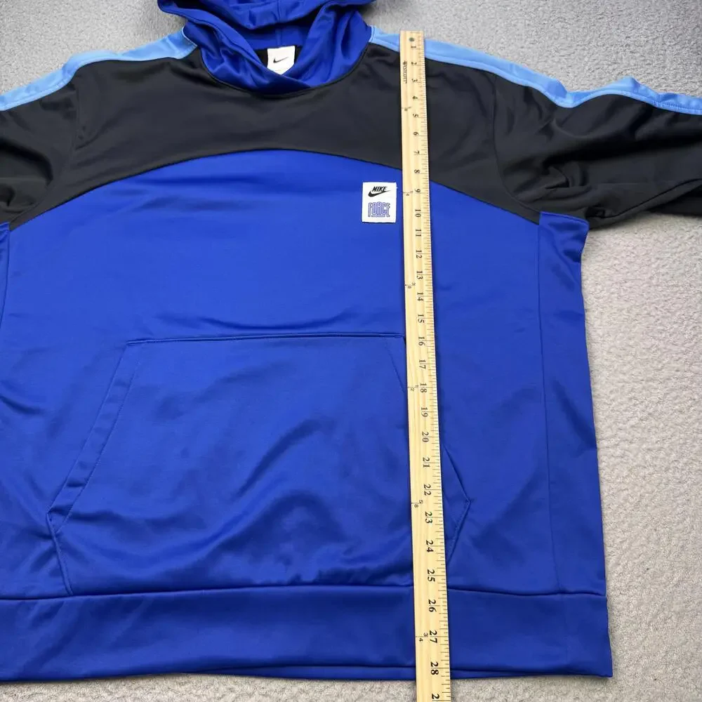 Nike Force Hoodie Mens XL Blue Black Therma-Fit Pullover Athletic Sweatshirt